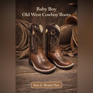 Brand new Old West Baby boy cowboy boots never worn used in photoshoot size 5